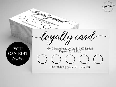 Vistaprint Loyalty Card Template