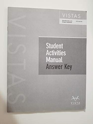 Vistas 5th student edition with supersite w websam code student activities manual and answer key. - Quest for glory the authorized strategy guide.