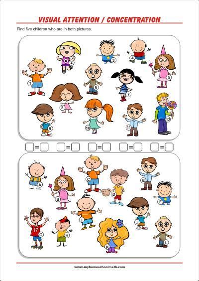 Visual Attention and Concentration Worksheet Preschool and