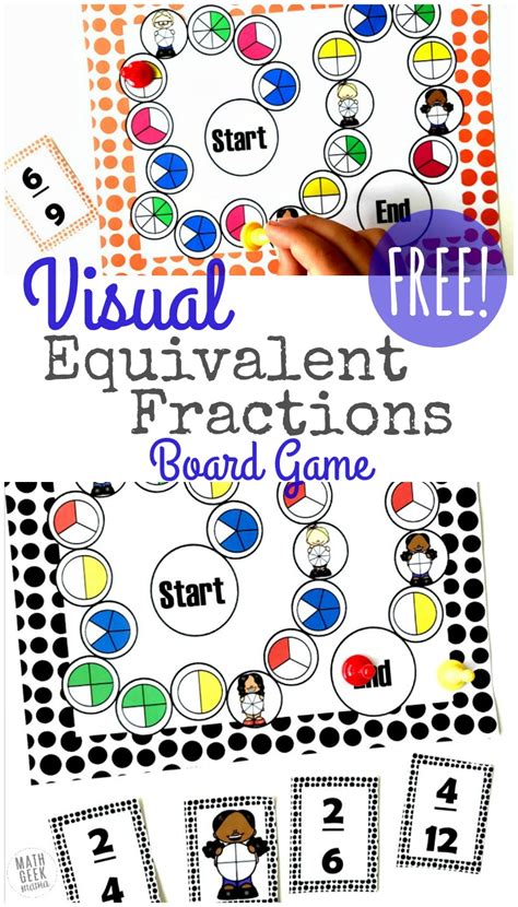 Visual Equivalent Fractions Game Printable Free