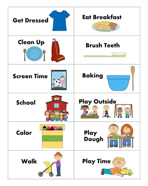Visual Schedule, Free Printable Routine Schedules for home and daily routines he... Routine