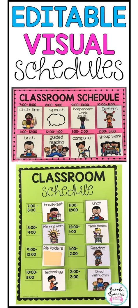 Visual Schedule Editable Visual Classroom Daily Schedule Classroom schedule, Special