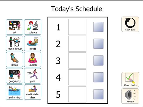 Visual Schedule Maker task list templates