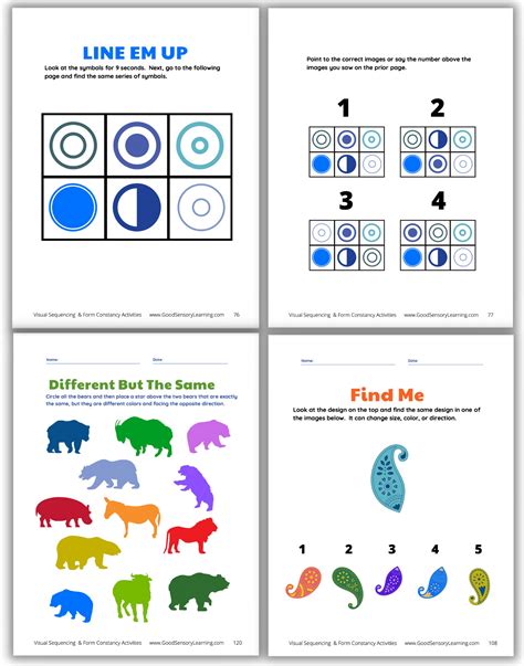 Visual Sequencing and Form Constancy Activities Good Sensory Learning