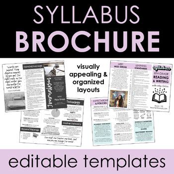 Visual Syllabus Brochure Editable Template (Grayscale) Visual