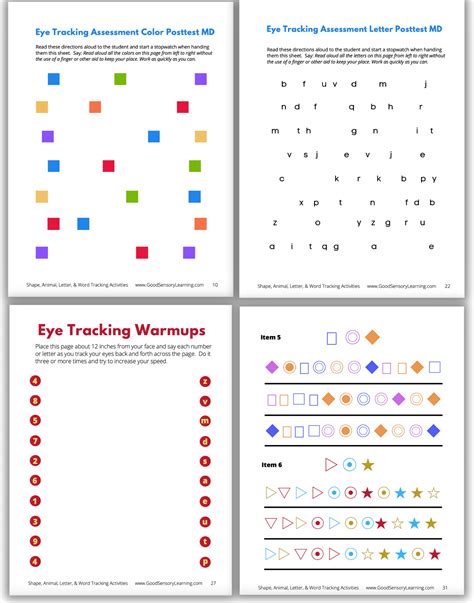 Visual Tracking Assessment and Activities for Improved Learning Good