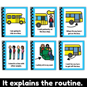 Visual for riding the bus to and from school... Social stories