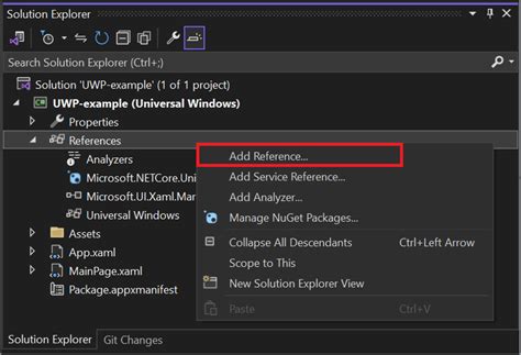 Visual studio references not showing in solution explorer.  Expand the Package nod...