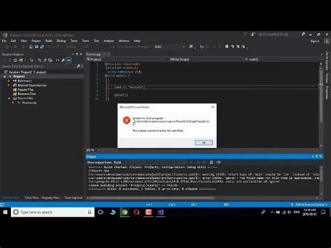 Visual studio the system cannot find the file specified exception from hres...