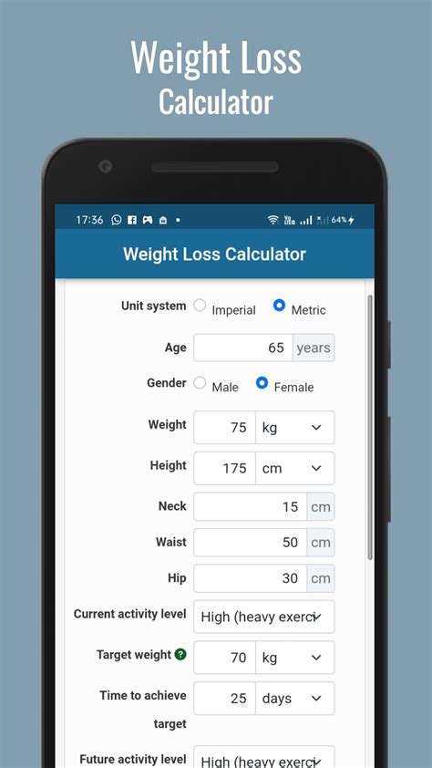 Visualize weight loss app.  Use this free calculator to find out what ...