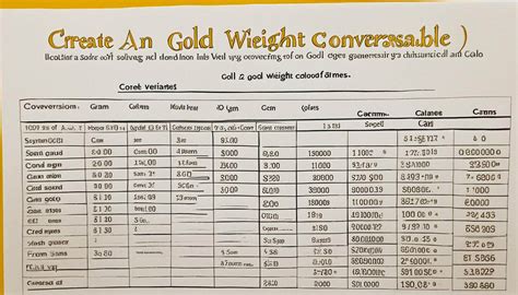 Visualizing Gold Weight Conversion