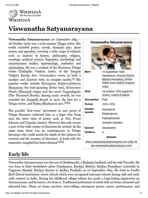 Viswanatha Satyanarayana - Wikipedia