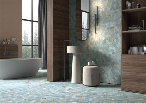 Maximo | Vita Bella Hexagon Porcelain Mosaic Tile, 10 x 11, Blue, 6.5 mm Thick - Floor & Decor. Product details. Liven up any room with the Vita Bella Hexagon Porcelain Mosaic. This 10 x 11 tile features a matte finish. Durable stone-look tile is an affordable alternative to natural stone, and it looks great throughout the house.. 