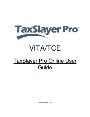 The mission of the VITA/TCE return preparation program is to assist eligible taxpayers in satisfying their ... volunteers to update their My Account page in Link & Learn Taxes with their valid name and address. ... TaxSlayer ® is a copyrighted software program owned by Rhodes Computer Services. .... 