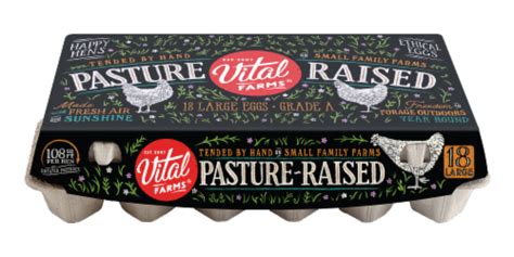 Vital farm eggs. PASTURE-RAISED: Each of our hens enjoys a minimum of 108 square feet roaming room in fresh, open pastures. PESTICIDE-FREE: Our farmers avoid using pesticides, herbicides, or chemical fertilizers on our pastures. CORE DOZEN: This carton of Vital Farms Organic Pasture-Raised Eggs holds 12 USDA certified organic … 