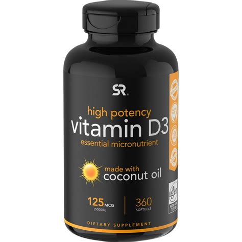 Vitamin D3 (5000iu/125mcg) Infused with Coconut Oil