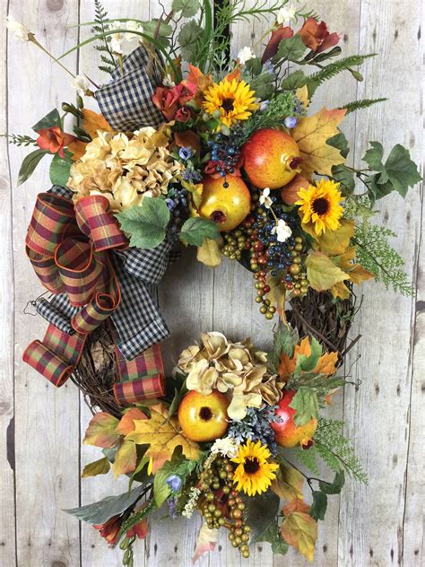 Vitass 20" Fall Wreath,Fall Wreaths for Front Door,Outdoor