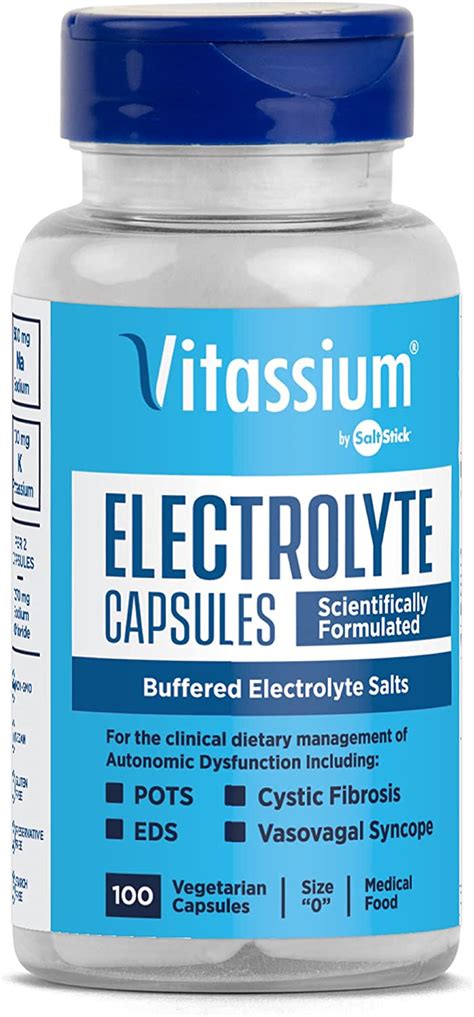 Vitassium. Vitassium formula helps support normal blood pressure, decrease fatigue, and sustain cognitive function through maintaining proper electrolyte levels; Take two caps of Vitassium to treat salt loss due to Cerebral salt wasting (CSW), Renal salt wasting (RSW), and Complex Regional Pain Syndrome (CRPS) 