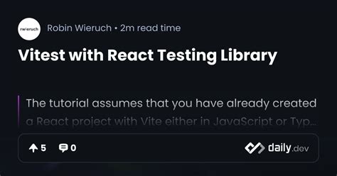 Vitest with React Testing Library - robinwieruch.de