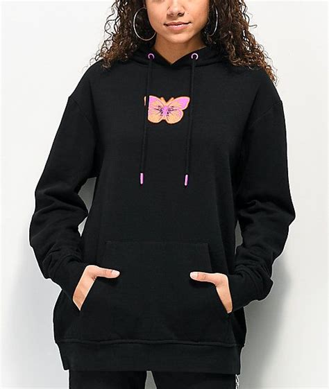 Vitriol Jamison Butterfly Black Oversized Hoodie