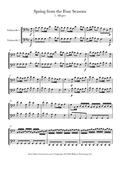 Vivaldi, Antonio - Spring from the Four Seasons Sheet music for String …