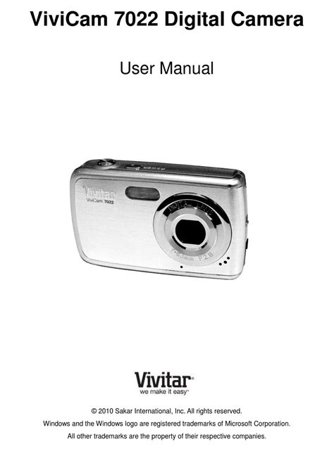 Vivitar vivicam 7020 manuale di servizio. - System identification soderstrom solution manual problems.