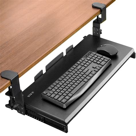 Vivo large height adjustable under desk keyboard tray. VIVO Large Height Adjustable Under Desk Keyboard Tray, C-clamp Mount System, 27 (33 Including Clamps) x 11 inch Slide-Out Platform Computer Drawer for Typing, Black, MOUNT-KB05HB 4.3 out of 5 stars 1,244 