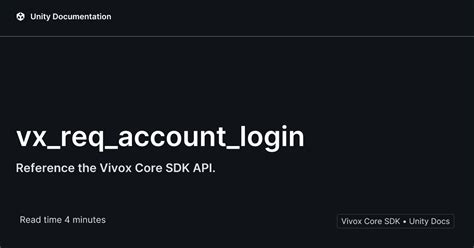 Vivox login.  Check for success: Login API The game server uses /api2/viv...
