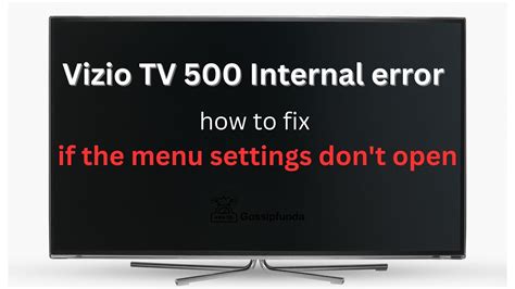 Vizio 500 internal error message. This is how to factory reset a Vizio SmartCast TV: On the TV menu, press “ Menu ” and than “ System “. Go to “ Reset & Admin “. Click on “ Reset TV to Factory Settings “. If you’re using your TV’s buttons, push both the Volume Down + Input buttons for 5 seconds or until you see a bar on the TV. Press Input again for 5 ... 