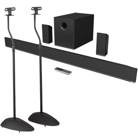 Buy Vizio 38-inch Sound Bar S3851W-D4 5.1 with Wireless Subwoofer & Rear Satellite Speakers, ... Sanus Adjustable Height Speaker Stand Extends 28" to 38", ... Ecstatic, perhaps? It sounds like you're in a concert! The soundbar, sub and surround speakers fill our moderate sized living room unlike anything I expected.. 