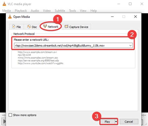 Vlc rtsp stream url.  For a more complete, yet outdated, documentation on Stre...