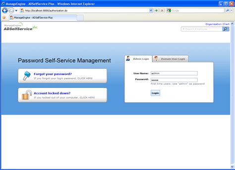 Vmi self service password.  Log into Self-Service Password website, https://ssp.  ADSelfService...
