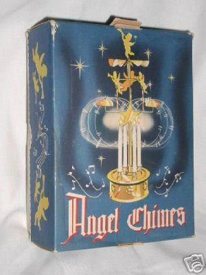 Vntg 1950s Swedish Angel Chimes Music Box Silent Night