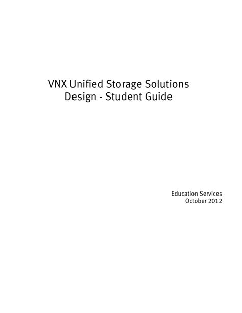 Vnx unified storage solutions design student guide. - Alfa romeo 145 146 1994 2001 manuale di servizio di officina.