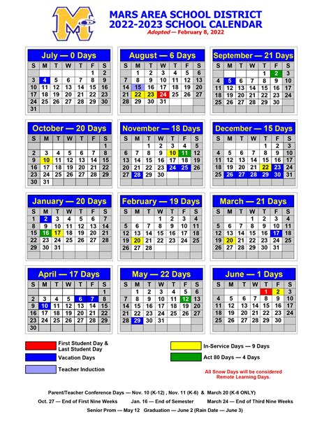 Vo Tech Calendar