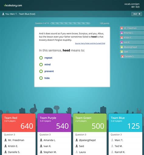 Used in 56,000 schools, Vocabulary.com is proven by research to improve literacy skills. The platform offers a variety of activities for instruction, review, and assessment, including Practice, the Spelling Bee, the Vocabulary Jam, custom quizzes, and The Challenge. These activities provide engaging and rigorous instruction to boost students .... 