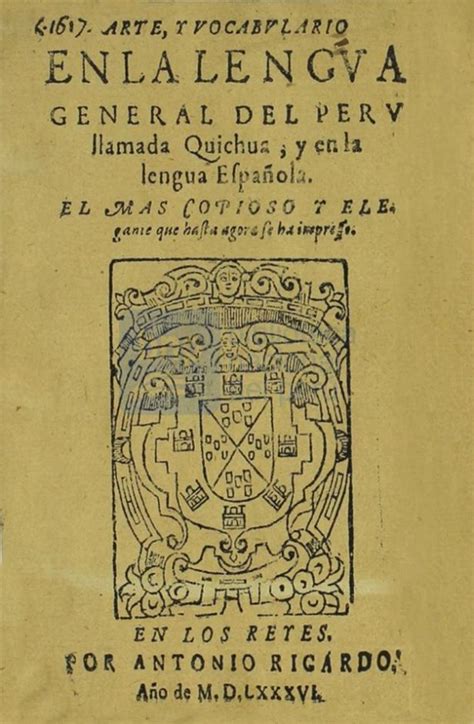 Vocabulario enla lengua general del peru llamada quichua, y en la lengua española. - Poesie siciliane dei secoli xiv e xv.