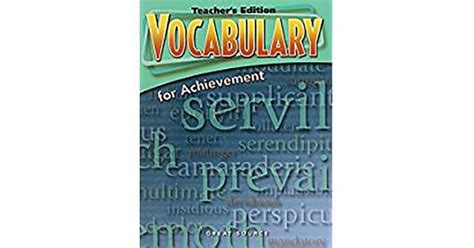 Vocabulary Great For Answer Achievement Source Key