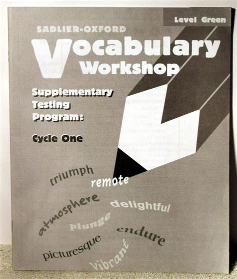 Vocabulary Workshop Level E Supplementary Testing Program Cycle 1 Enhanced Edition