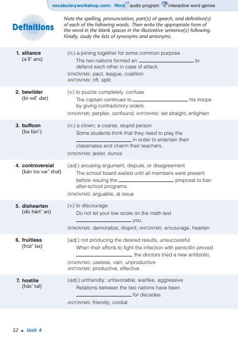 Looking for a way to assess your students on Sadlier-Oxford Vocabulary Workshop Level B Unit 1-5 vocabulary terms? This resource includes unit tests for all 5 units in book B through one-page tests that have 20 questions that will evaluate whether students know the unit word definitions, synonyms, antonyms and can use context clues.This resource uses book ISBN #978--8215-8007-3, published in .... 
