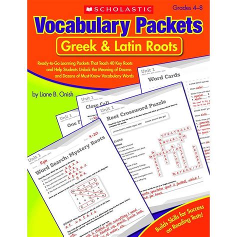 Read Vocabulary Packets Greek  Latin Roots Readytogo Learning Packets That Teach 40 Key Roots And Help Students Unlock The Meaning Of Dozens And Dozens Of Mustknow Vocabulary Words By Liane Onish