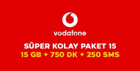 Vodafone Kolay Turist 15 paketi 15GB internet … Baslik.