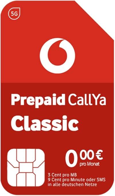 Vodafone Prepaid CallYa Classic SIM Card without …