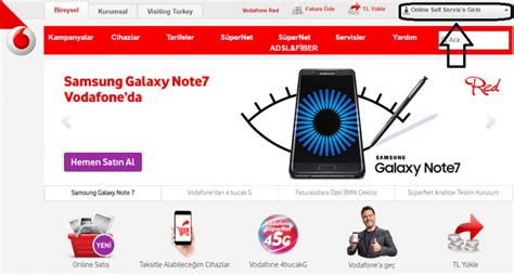 Vodafone mobil online işlemler
