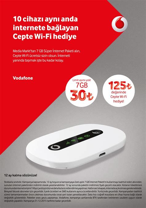 Vodafone taşınabilir wifi sınırsız fiyatı