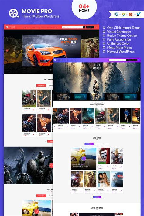 Vodi Video Streaming and Magazine PSD Template