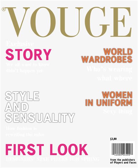 Vogue Cover Magazine Png Transparent PNG 1250x1550 Free Download on