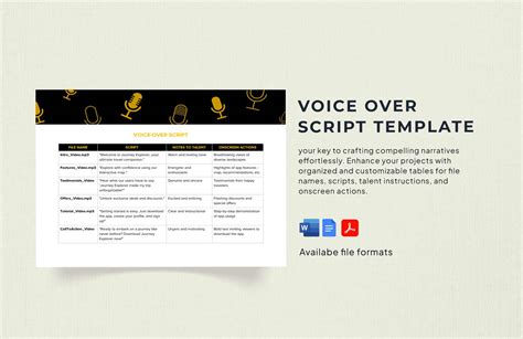 Voice Over Script Template in Word, PDF, Google Docs Download