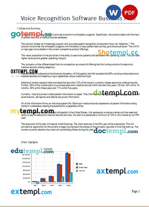 Voice Recognition Software Business Plan