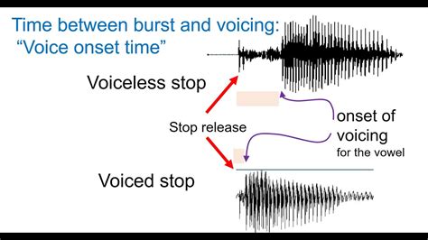 A classic example shortens the VOT (voice onset time) to change the /t/ sound in /taɪ/ ("die") to a /d/ ("die"). Even though the VOT is changed continuously across a wide range, the listener perceives only two different sounds: "die" on one side of the phonetic boundary and "tie" on the other side. Since nothing in between ...